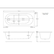 Pure Baths Excel 1700mm x 750mm Single Ended Bath
