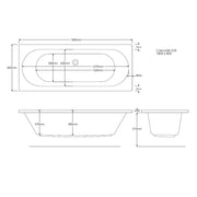 Pure Baths Onyx 1800mm x 800mm Double Ended Bath