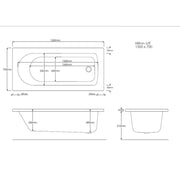 Pure Baths Nova Geode 1500mm x 700mm Single Ended Bath
