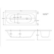 Pure Baths Onyx Geode 1700mm x 700mm Double Ended Bath