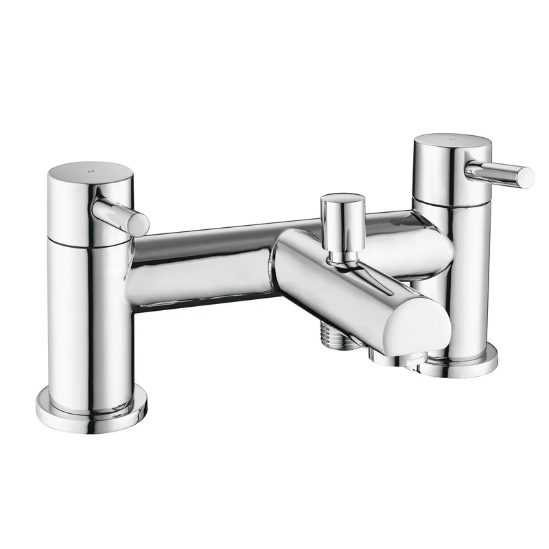 Pure Baths PHI CHROME BATH SHOWER MIXER 2TH INCL.     SLIDE RAIL & HEAD / WAND. NO BATH WA