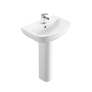 Pure Baths Glade 550mm x 390mm 1 Tap Hole Basin - White