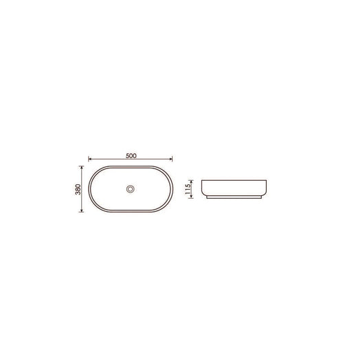 Pure Baths Drift 500mm x 380mm Round Freestanding Bowl Basin - White