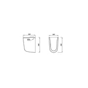 Pure Baths Drift 350mm x 225mm Semi Pedestal - White