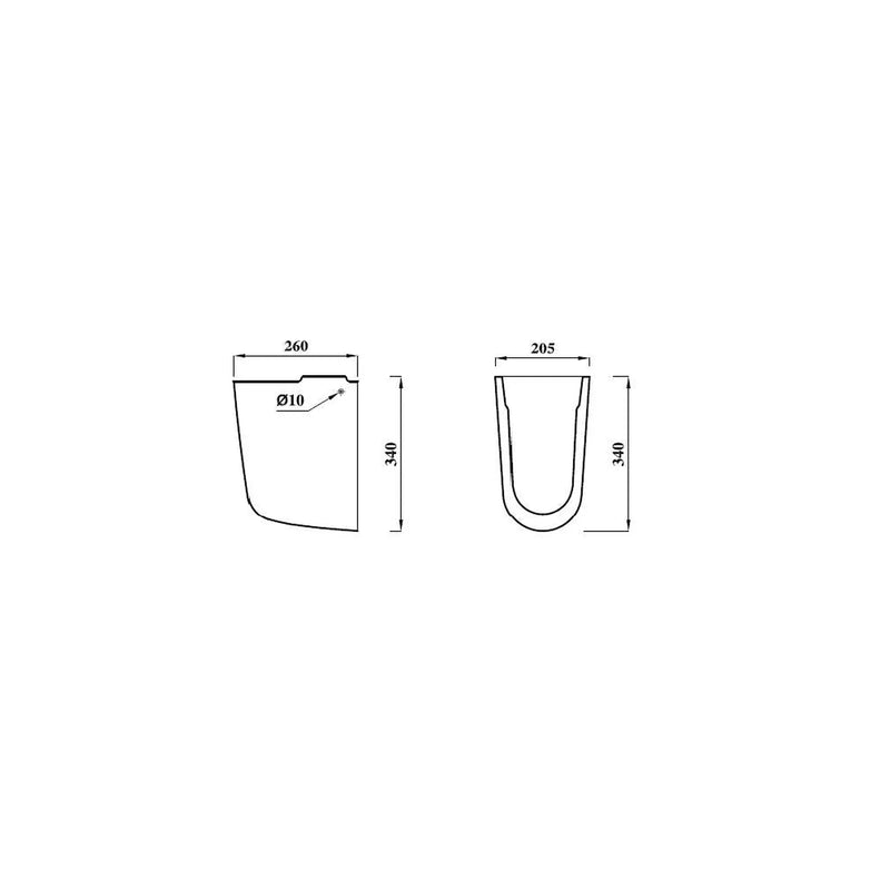 Pure Baths Drift 350mm x 225mm Semi Pedestal - White