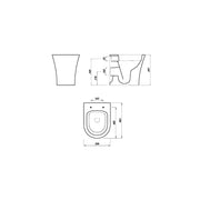 Pure Baths Drift Rimless 400mm x 465mm x 350mm Back To Wall WC Pan - White
