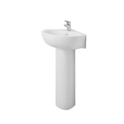 Pure Baths Laguna 450mm x 465mm 1 Tap Hole Corner Basin - White