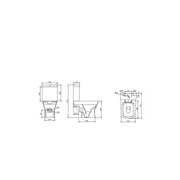 Pure Baths Eclipse Square 400mm x 610mm x 360mm Close Coupled Open Back WC Pan - White