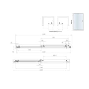 Pure Baths Belmont 6mm x 1200mm Sliding Shower Door