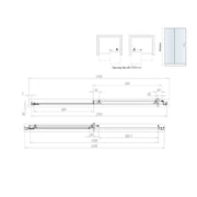 Pure Baths Belmont 6mm x 1400mm Sliding Shower Door