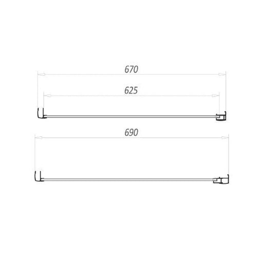 Pure Baths Belmont 6mm x 700mm Side Shower Panel