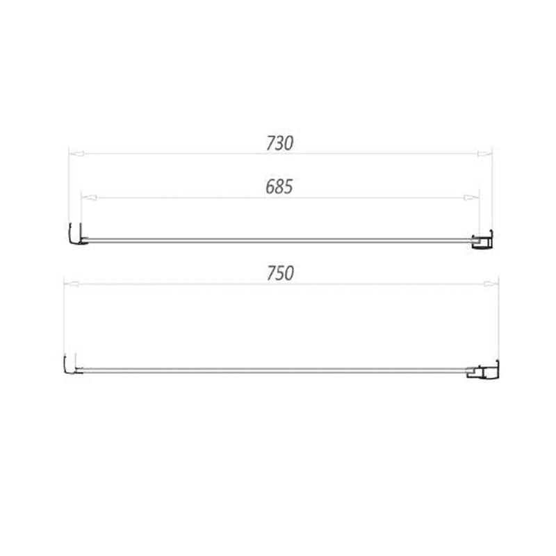 Pure Baths Belmont 6mm x 760mm Side Shower Panel