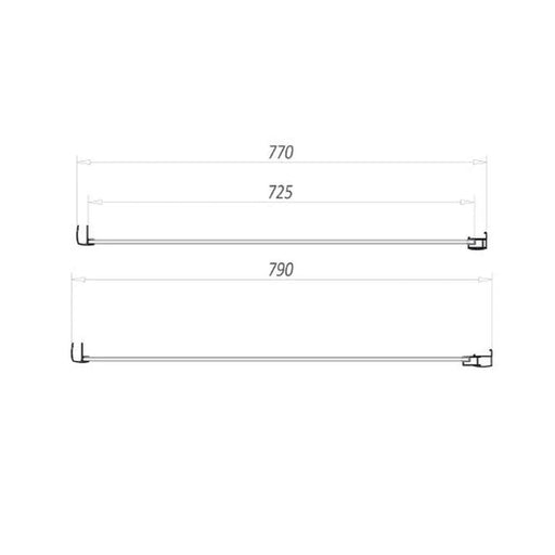 Pure Baths Belmont 6mm x 800mm Side Shower Panel