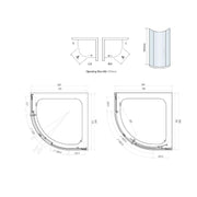 Pure Baths Belmont 6mm x 800mm x 800mm 1 Door Quadrant Shower Enclosure
