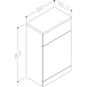 Pure Baths Echo 500mm x 830mm x 307mm WC Unit - Gloss White