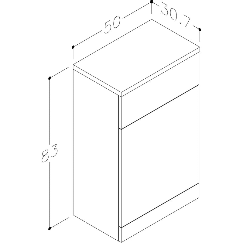 Pure Baths Echo 500mm x 830mm x 307mm WC Unit - Gloss White