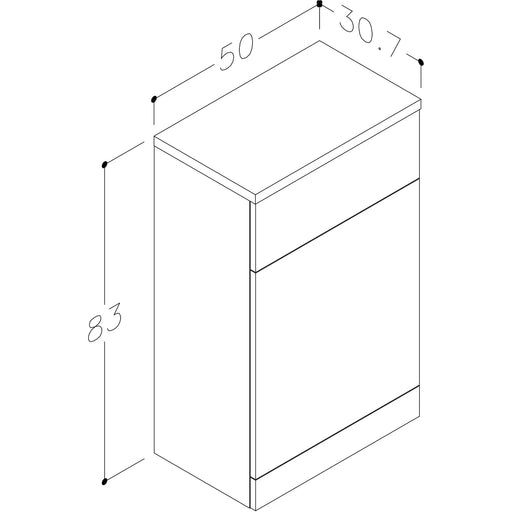 Pure Baths Echo 500mm x 830mm x 307mm WC Unit - Gloss White