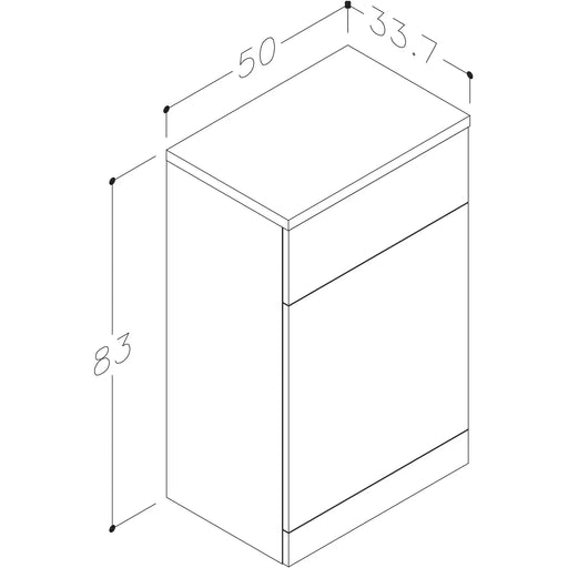 Pure Baths Echo 500mm x 830mm x 337mm WC Unit - Gloss White