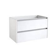 Pure Baths Thalia 790mm x 500mm x 455mm 2 Drawer Wall Mounted Vanity Unit - Matt White