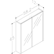 Pure Baths Thalia 580mm x 650mm 2 Door Mirror Cabinet w/ Glass Shelves - Savannah Green