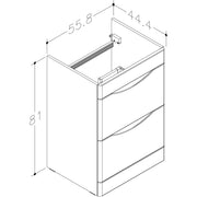 Pure Baths Isle 558mm x 810mm x 444mm 2 drawer Floorstanding Vanity Unit - Matt White