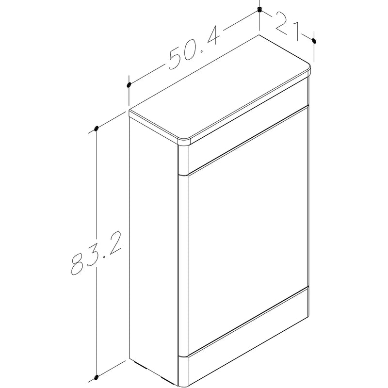 Pure Baths Isle 500mm x 830mm x 210mm WC Unit Only - Matt White