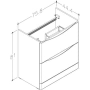 Pure Baths Isle 758mm x 810mm x 444mm 2 drawer Floorstanding Vanity Unit - Savannah Green