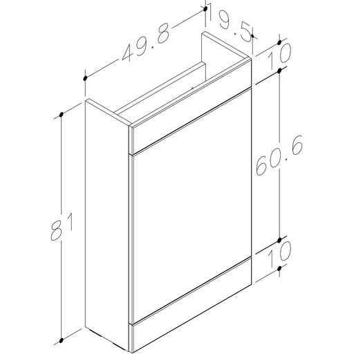 Pure Baths Kingsford 500mm x 810mm x 200mm WC Unit Only - Matt Grey