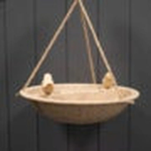 Earthy Sustainable Hanging Bird Bath & Feeder Coffee