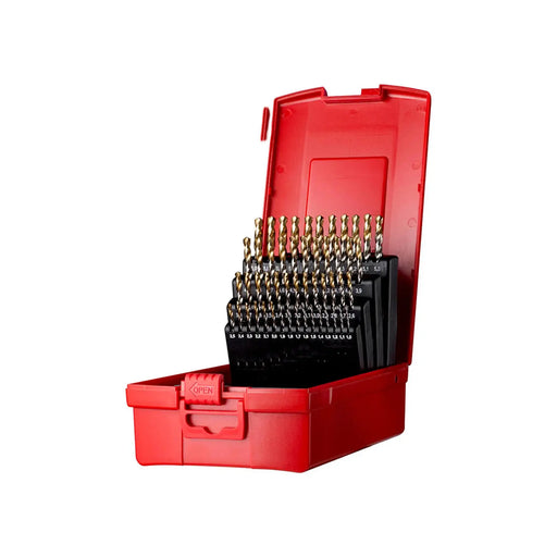 Dormer Drill Set 51pc DIN338 Metal Case Bright/TiN Per 1