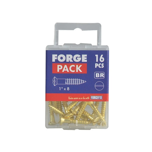 ForgePack Slotted CSK W/Screw 4 per Pk Brass 3"x12