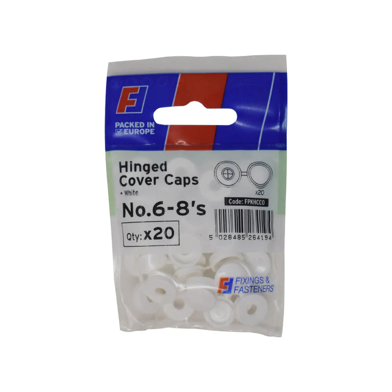 ForgePack Hinged Cover Cap 20 per Pk No.6-8's White (S)