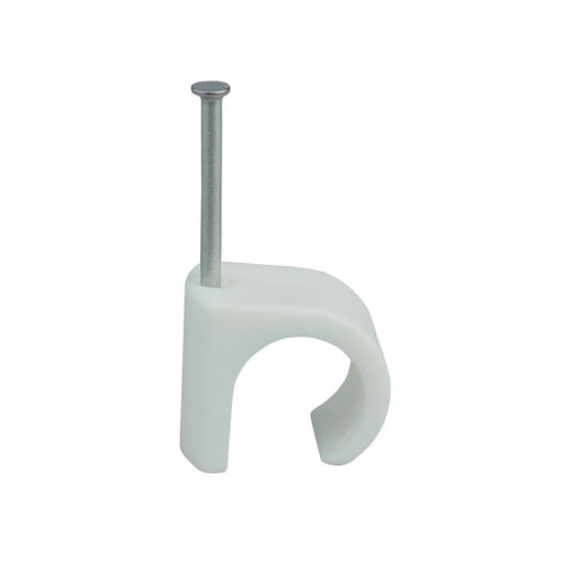 Cable Clips Round 12-16mm Bx 100 Nail 2.0x35mm White
