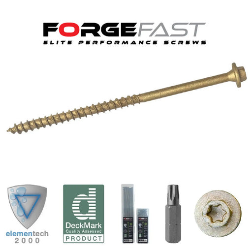 ForgeFast T/Fix Screw 7.0x87mm Bx 50 2000h Tan TX