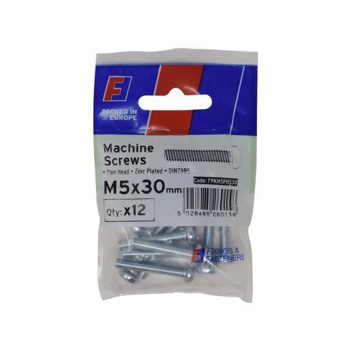 ForgePack Machine Screw Pan Hd 20 per Pk M4x30 (S)
