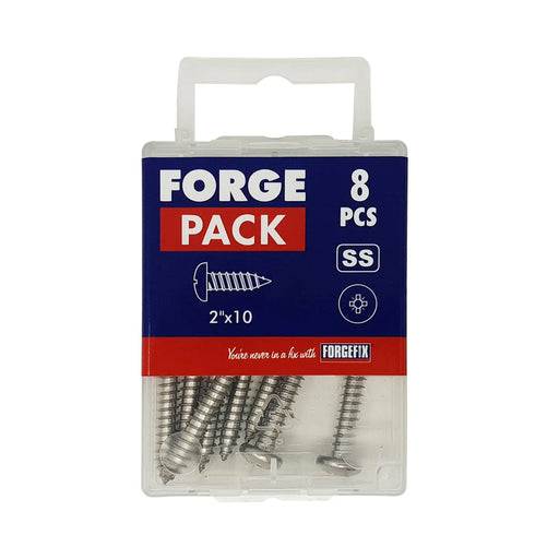 ForgePack S/Tapping Screw 25 per Pk PZ PAN SS 1/2"x10