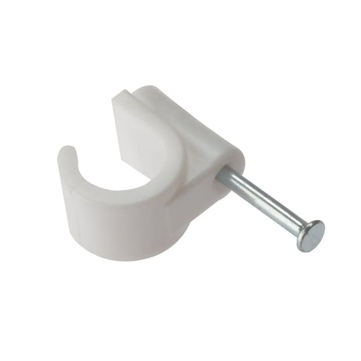 Pipe Clip Masonry Nail 22mm Bx 100 White M102