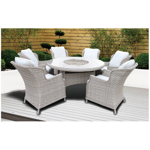 Pagoda Chambery Beige Dining Set With Ice Bowl 6 Seat