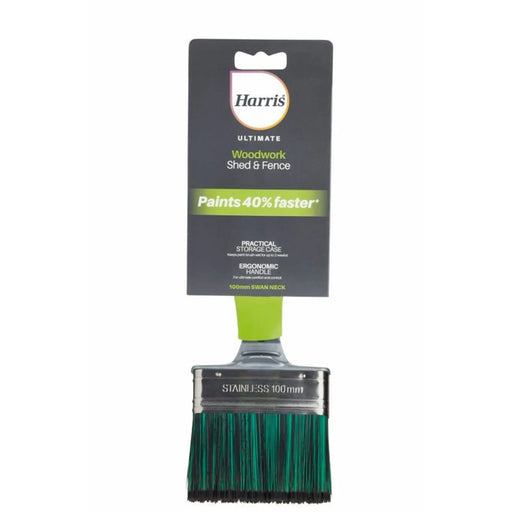 Harris Ultimate Shed Fence Swanneck Paint Brush 100mm