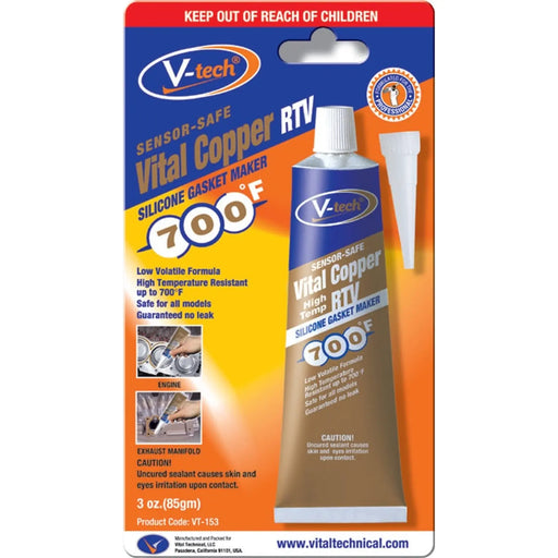 Streetwize Vital Copper Rtv Gasket Makers 85gm