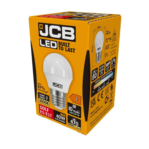 JCB LED Golf 470lm Opal 6w ES Cap E27 3000k