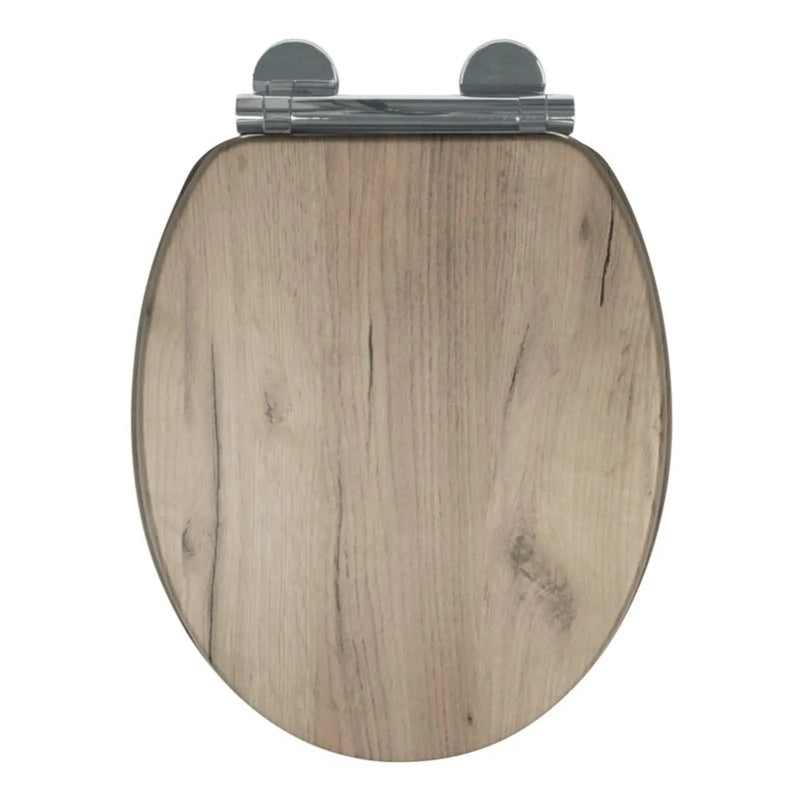 Croydex Grey Oak Flexi Fix Toilet Seat Soft Close Quick Release