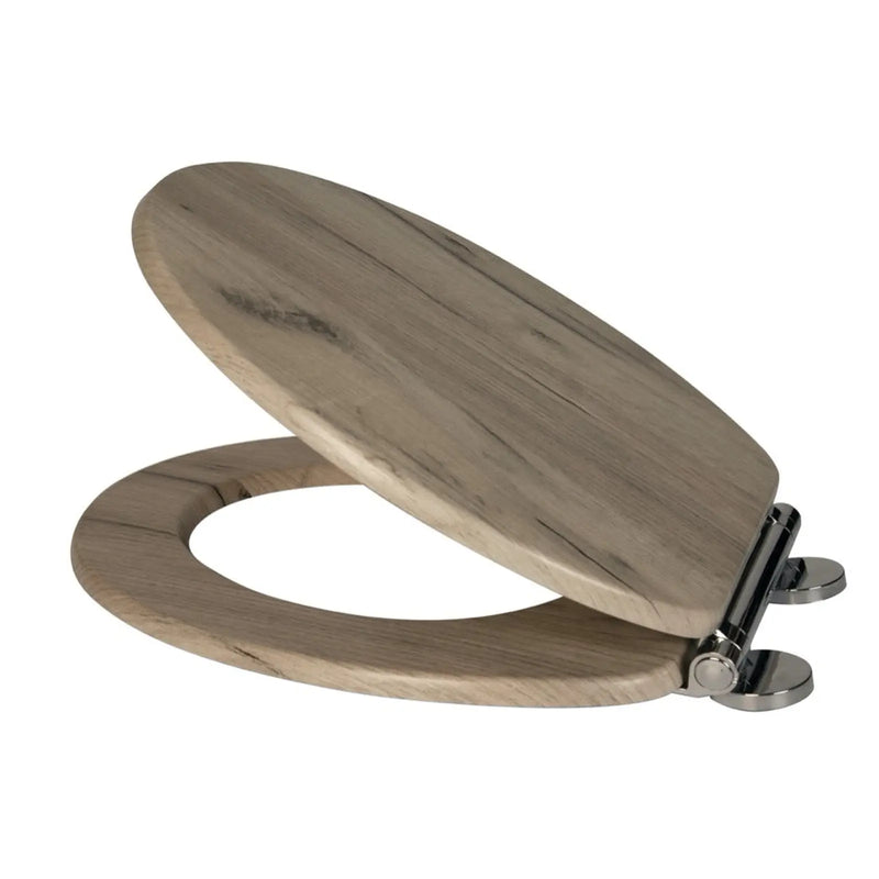 Croydex Grey Oak Flexi Fix Toilet Seat Soft Close Quick Release