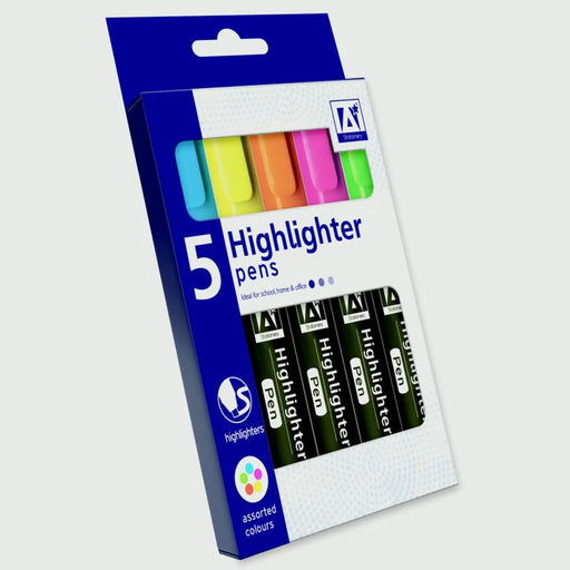A Star Neon Highlighter Pens Pack 5