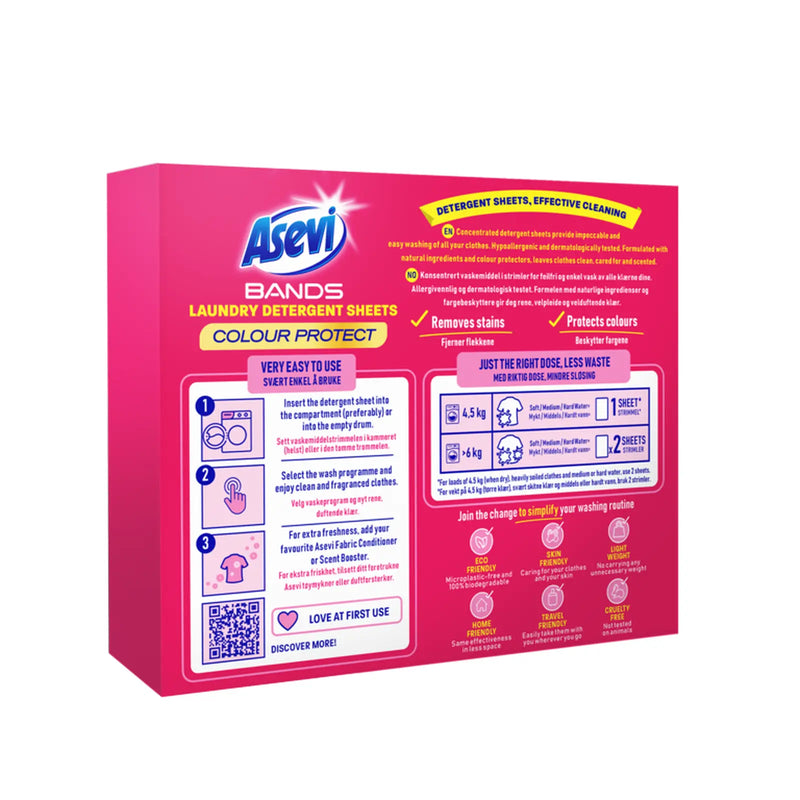 Asevi Detergent Sheets Pack 30 Colour Protect