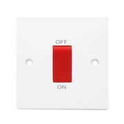 Securlec Square 1 Gang Cooker Switch Double Pole Square Edge