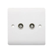 Securlec Aerial Socket 2 Gang TV Socket Round Edge