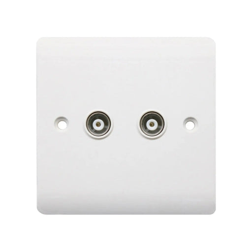 Securlec Aerial Socket 2 Gang TV Socket Round Edge