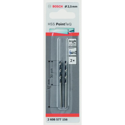 Bosch HSS Twist PointTeq Drill Bit 2.5mm Pack 2