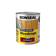 Ronseal Quick Drying Woodstain Satin 750ml Deep Mahogany
